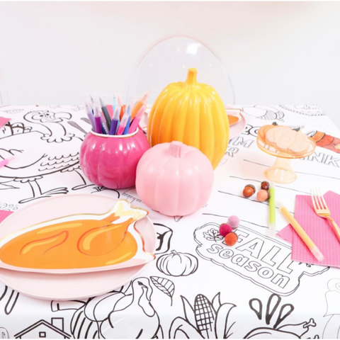 thanksgiving coloring collage table cover