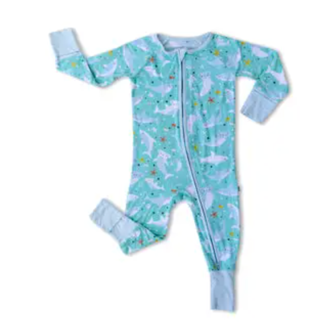 shark soiree bamboo viscose convertible romper/sleeper