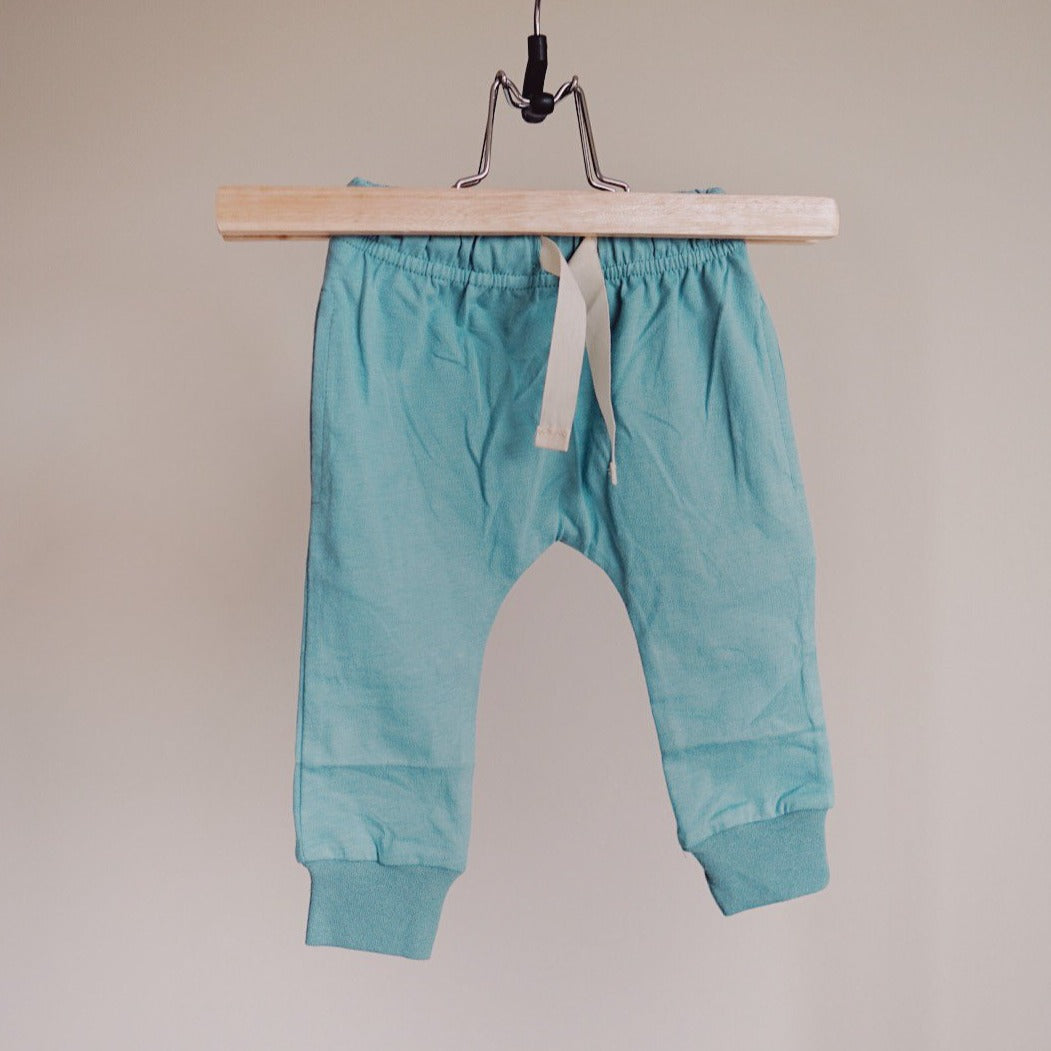 brushed cotton joggers in teal