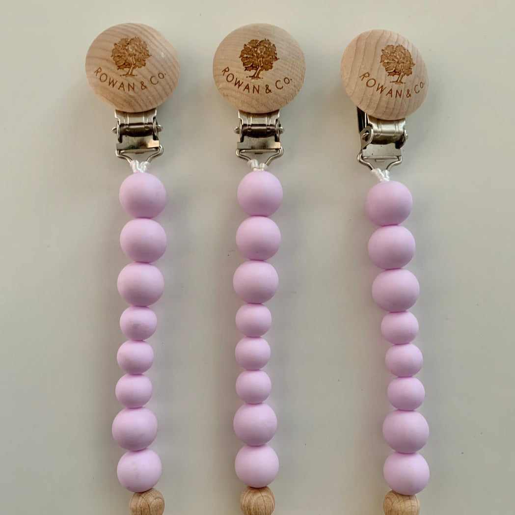carolyn pacifier clip in lilac