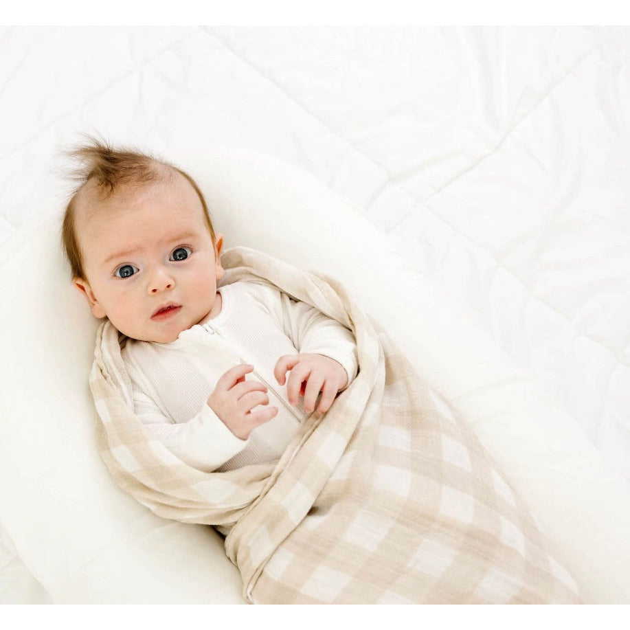 organic muslin swaddle blanket | plaid