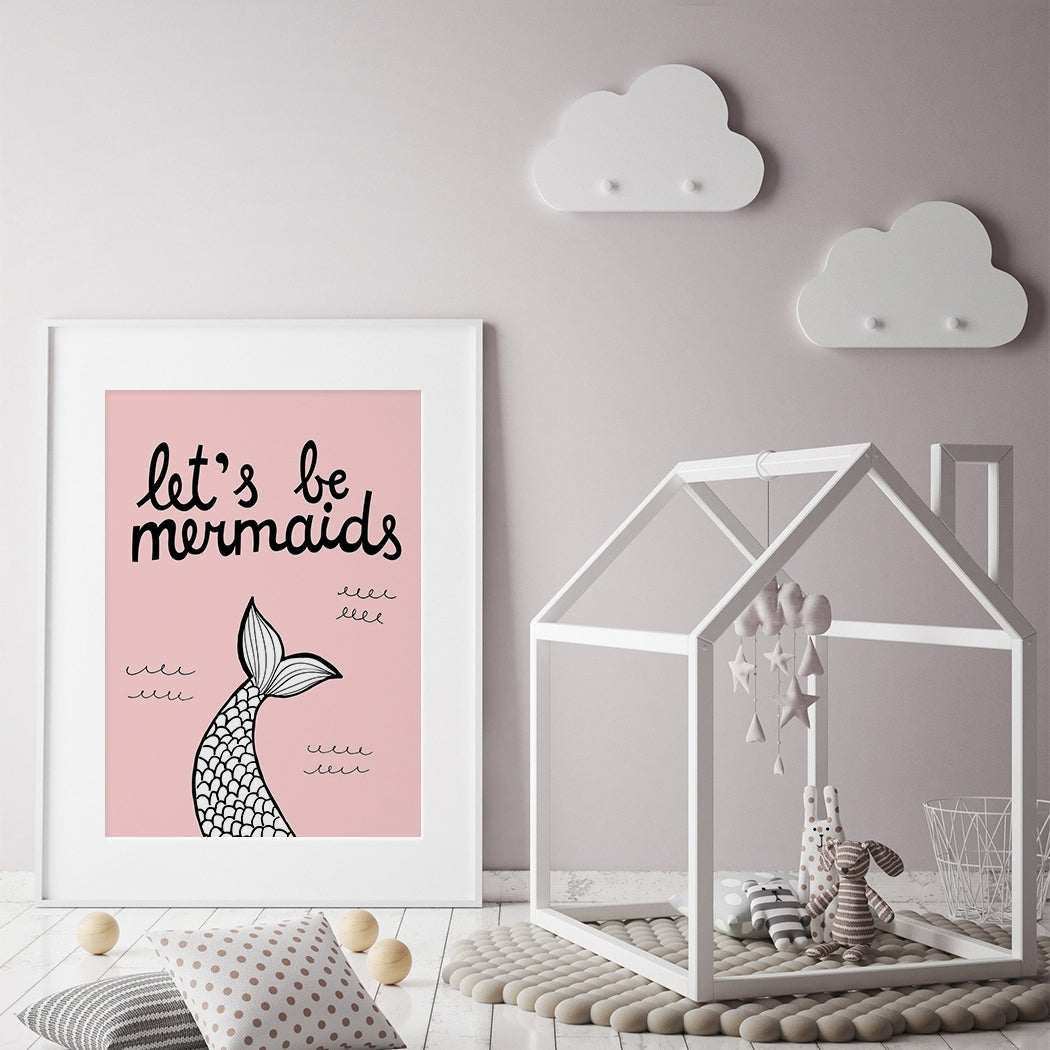 lets be mermaids wall print