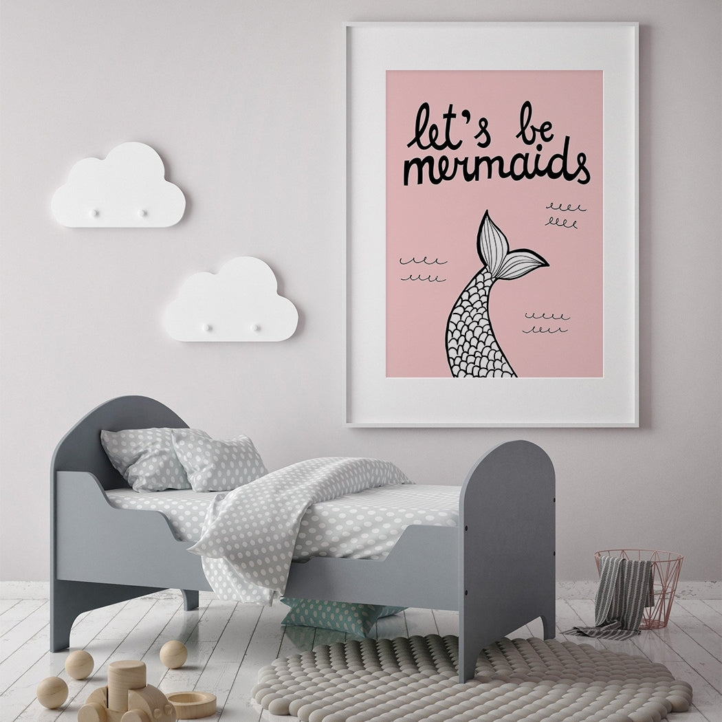 lets be mermaids wall print