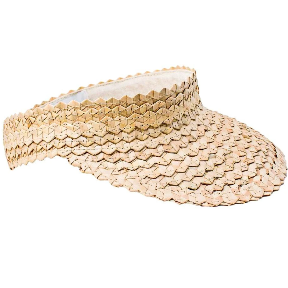 mini straw visor in natural