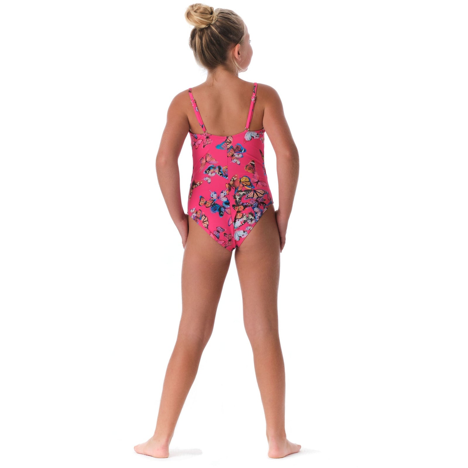 peek-a-boo suit in pink butterfly