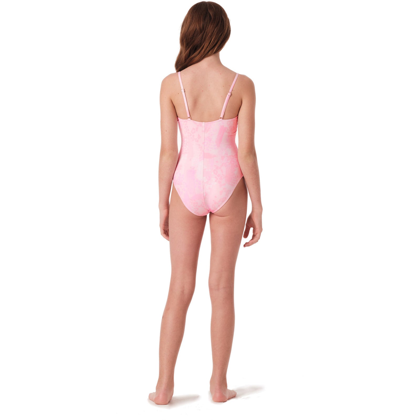 peek-a-boo suit in pink cheetah