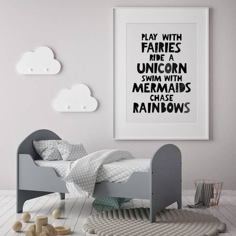 play with fairies wall print