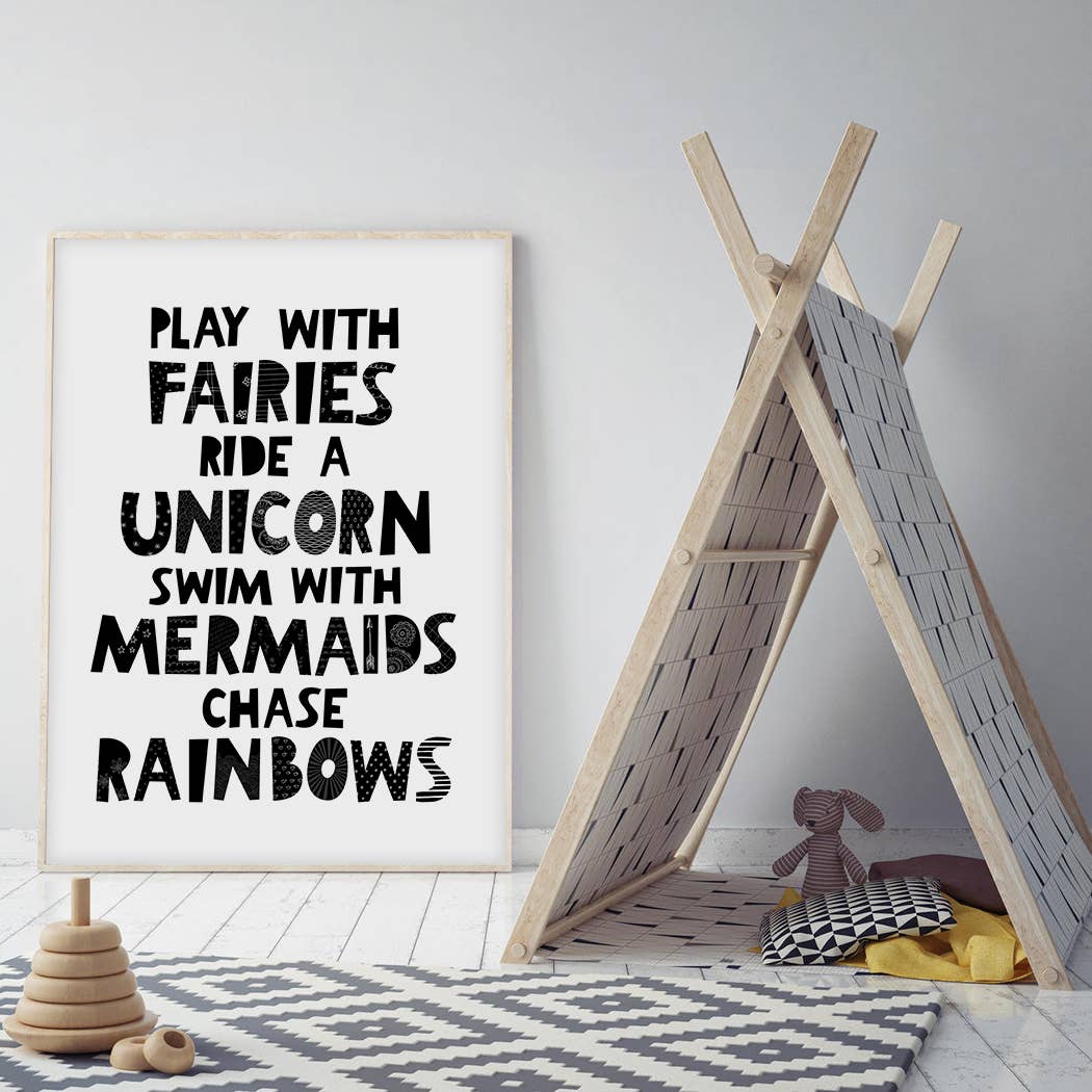 play with fairies wall print