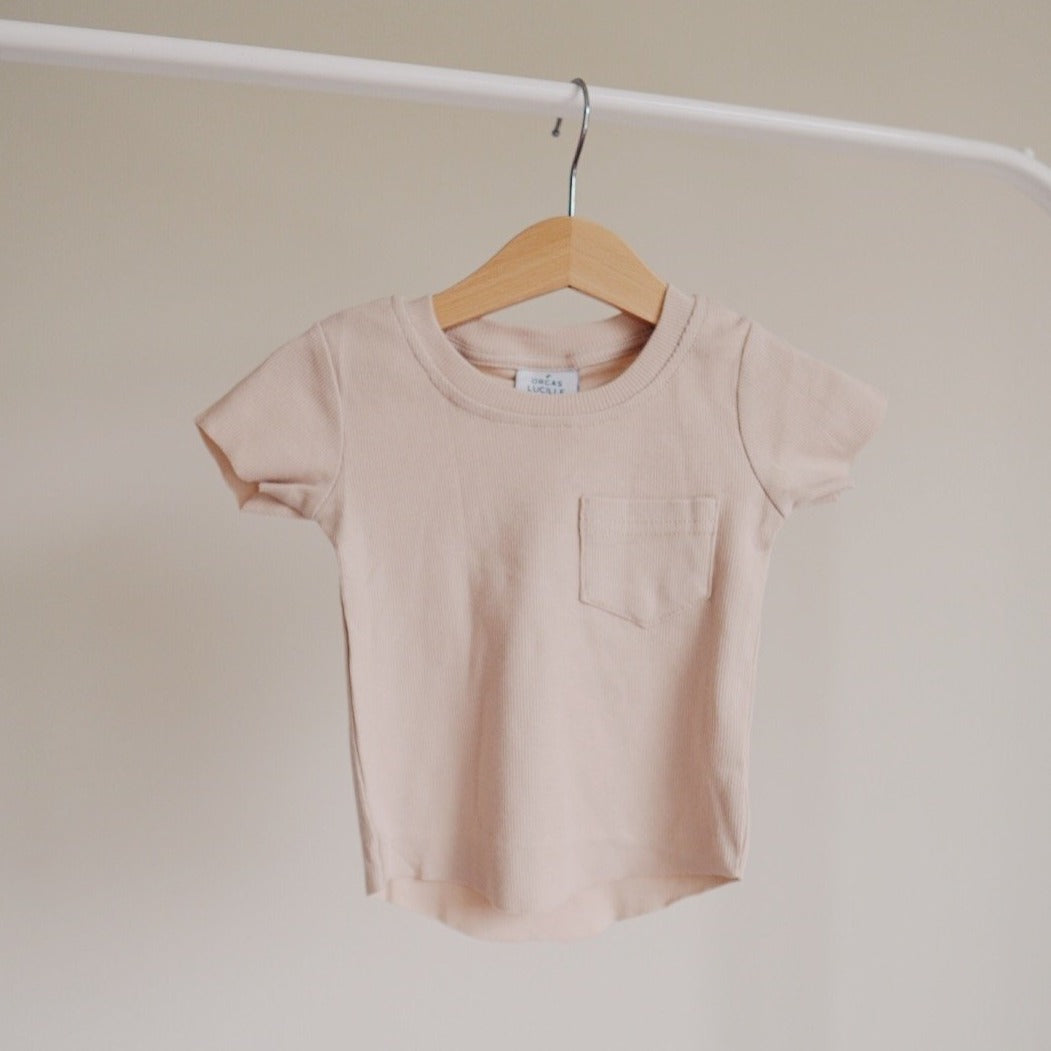 pocket tee in almond