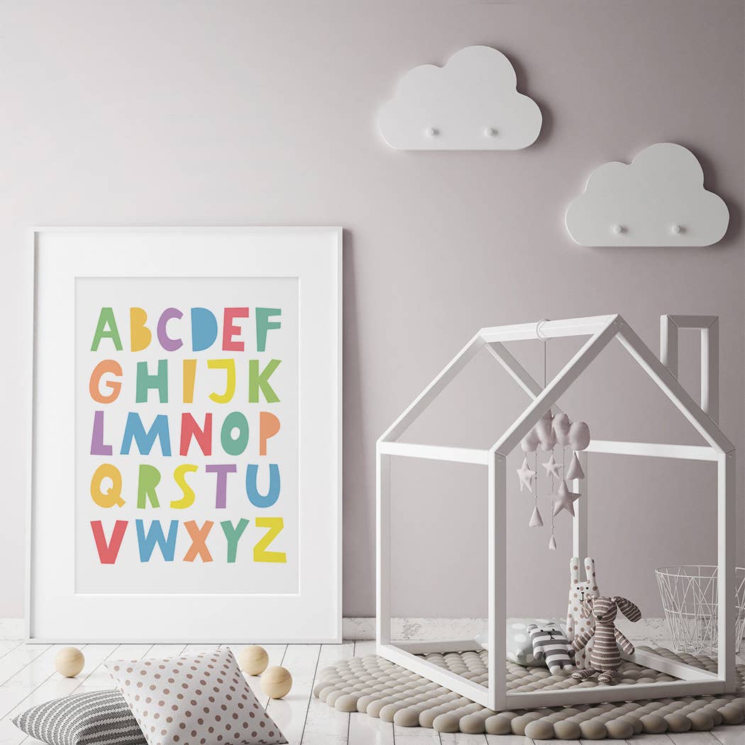 rainbow abc wall print