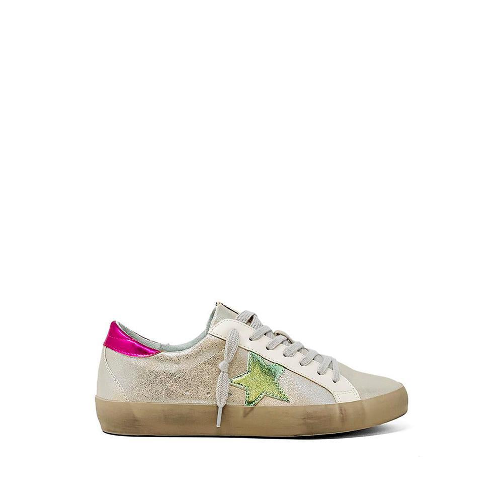 paula kids low-top sneaker | silver distressed