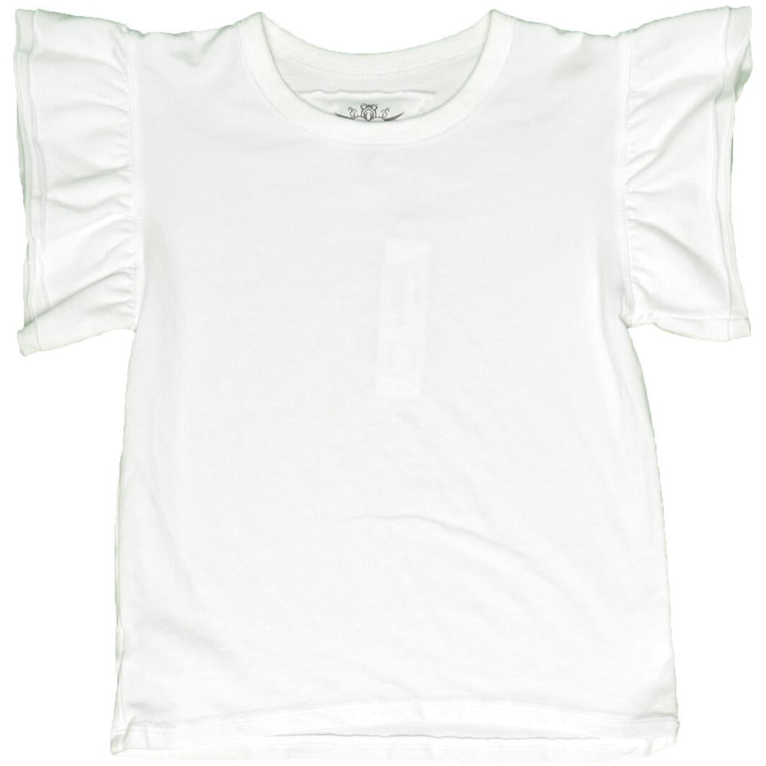 double ruffle sleeve tee | white