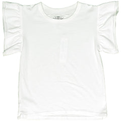 double ruffle sleeve tee | white