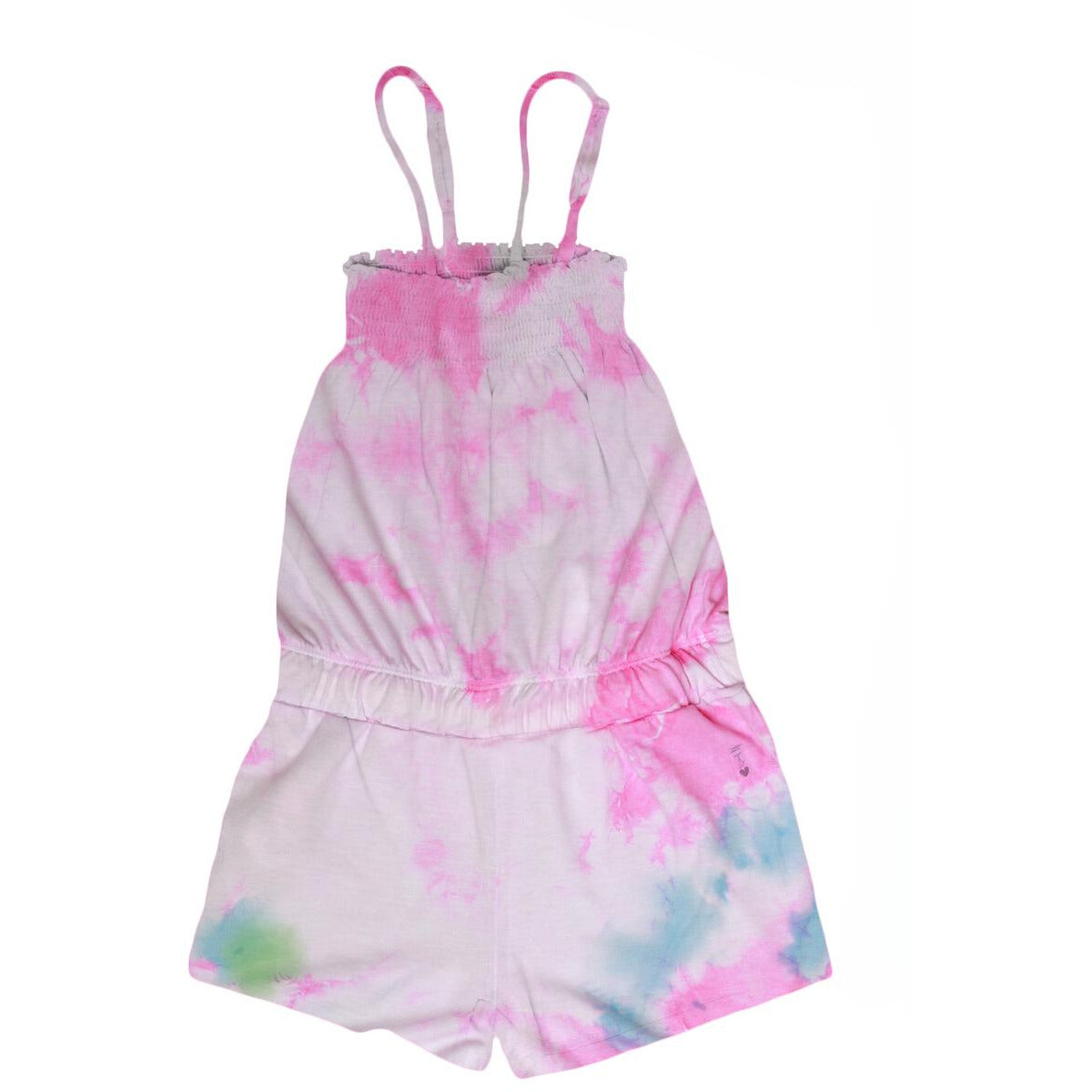 smocking romper | pink/blue/green tie dye