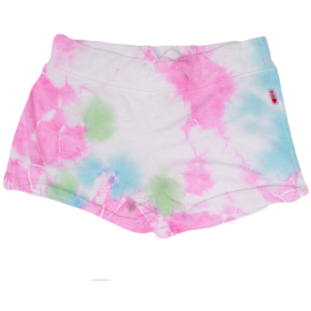 raw tie dye shorts | pink/green/blue tie dye