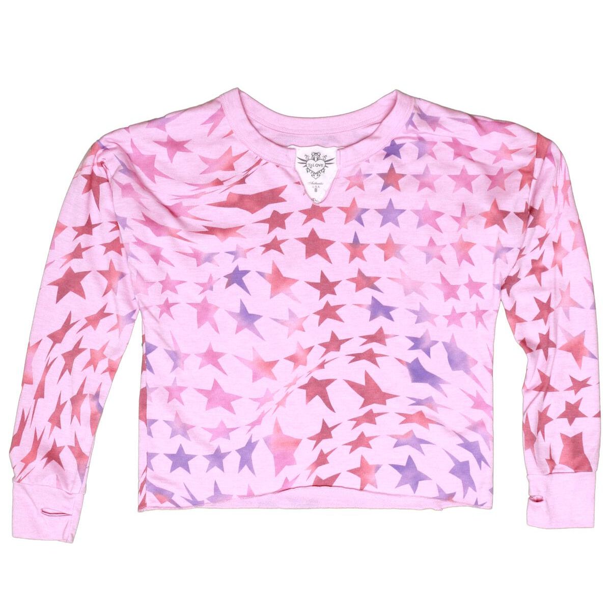 long sleeve cut neck  | pink star