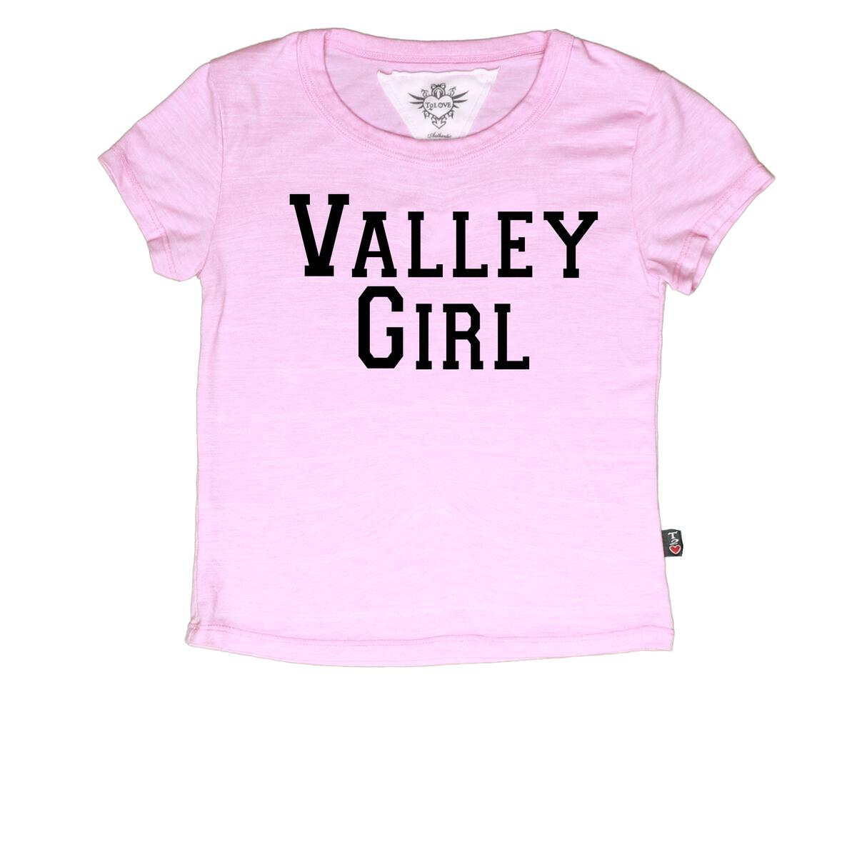 short sleeve fitted valley girl tee | baby pink