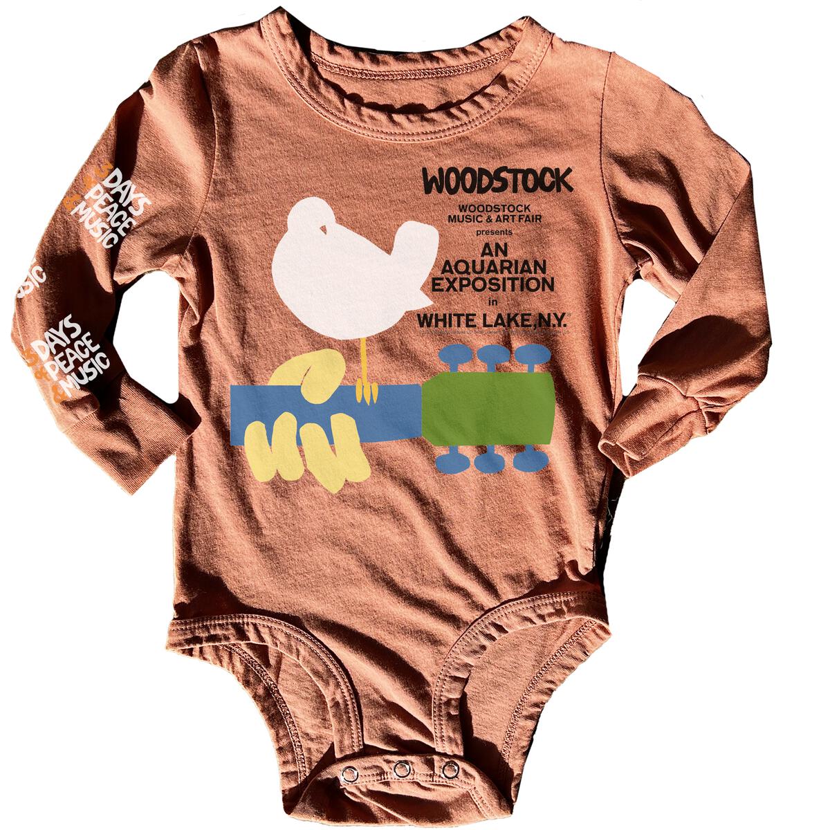 woodstock organic long sleeve onesie