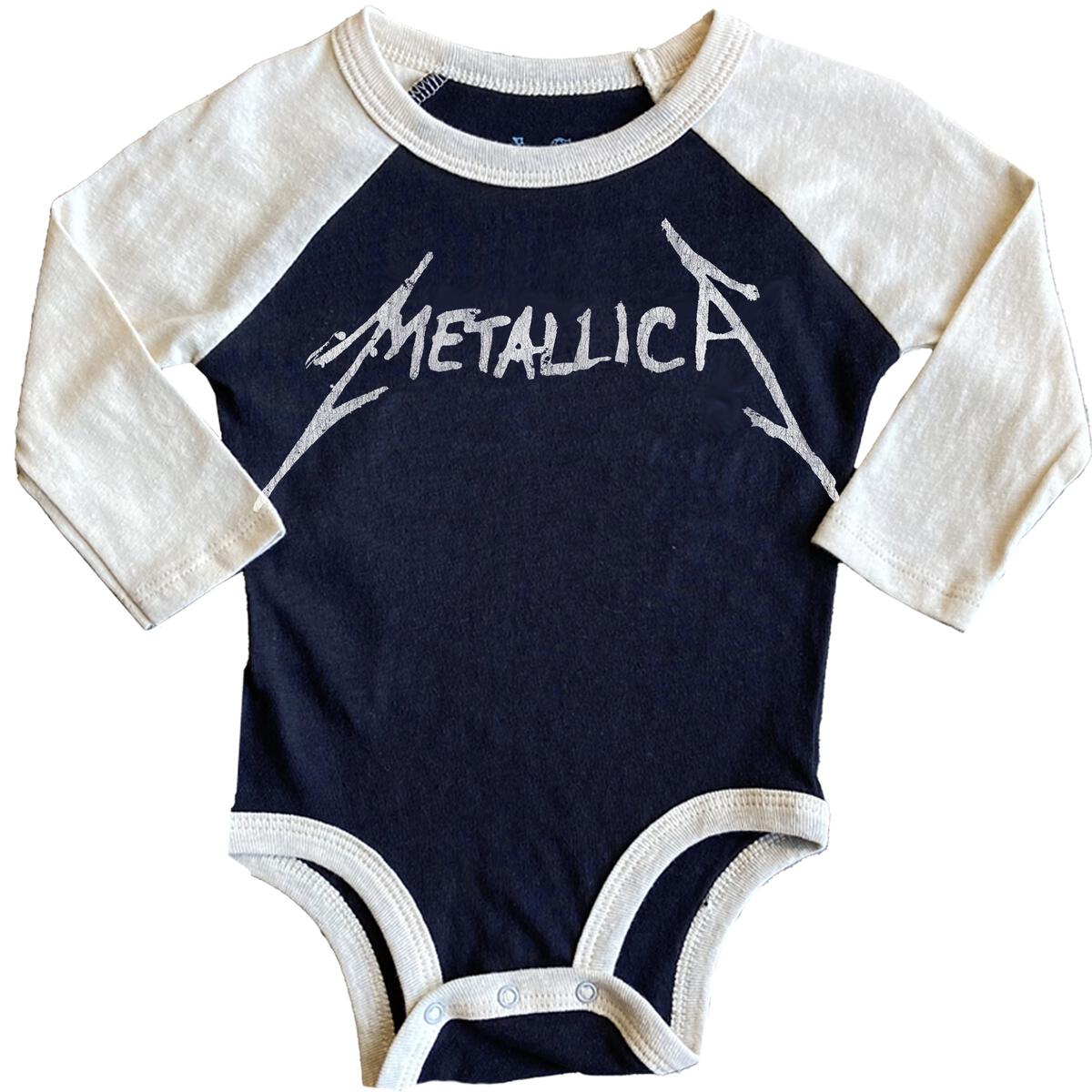 metallica recycled raglan onesie