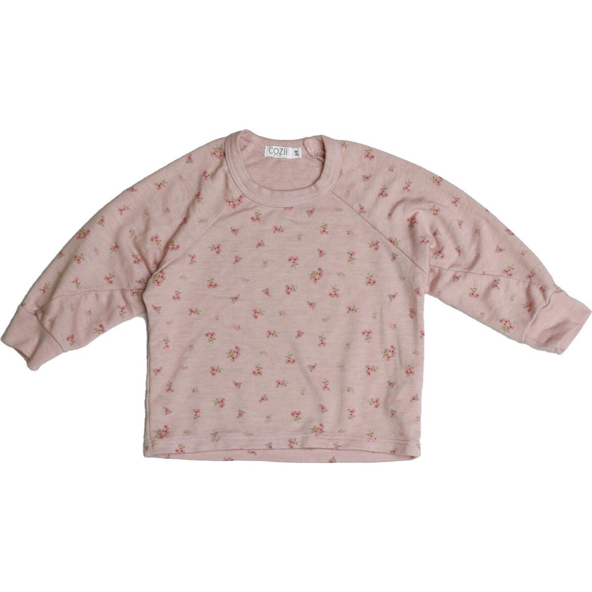 long sleeve pullover crew | mauve petite floral