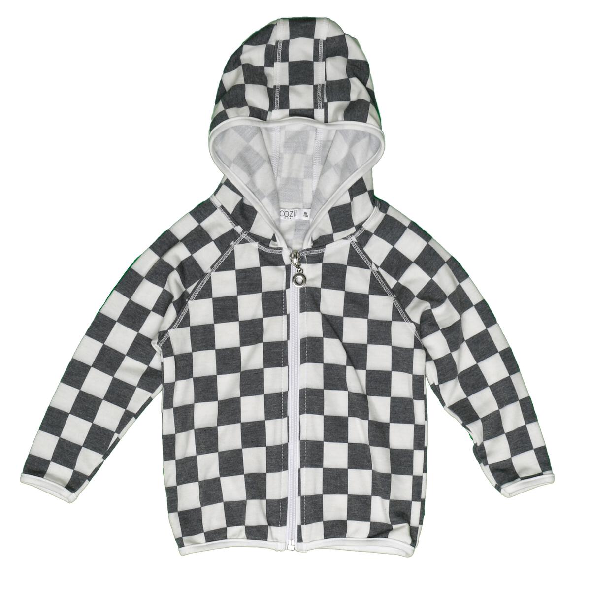 long sleeve hooded jacket | off-white check