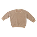 long sleeve contrast crew | beige