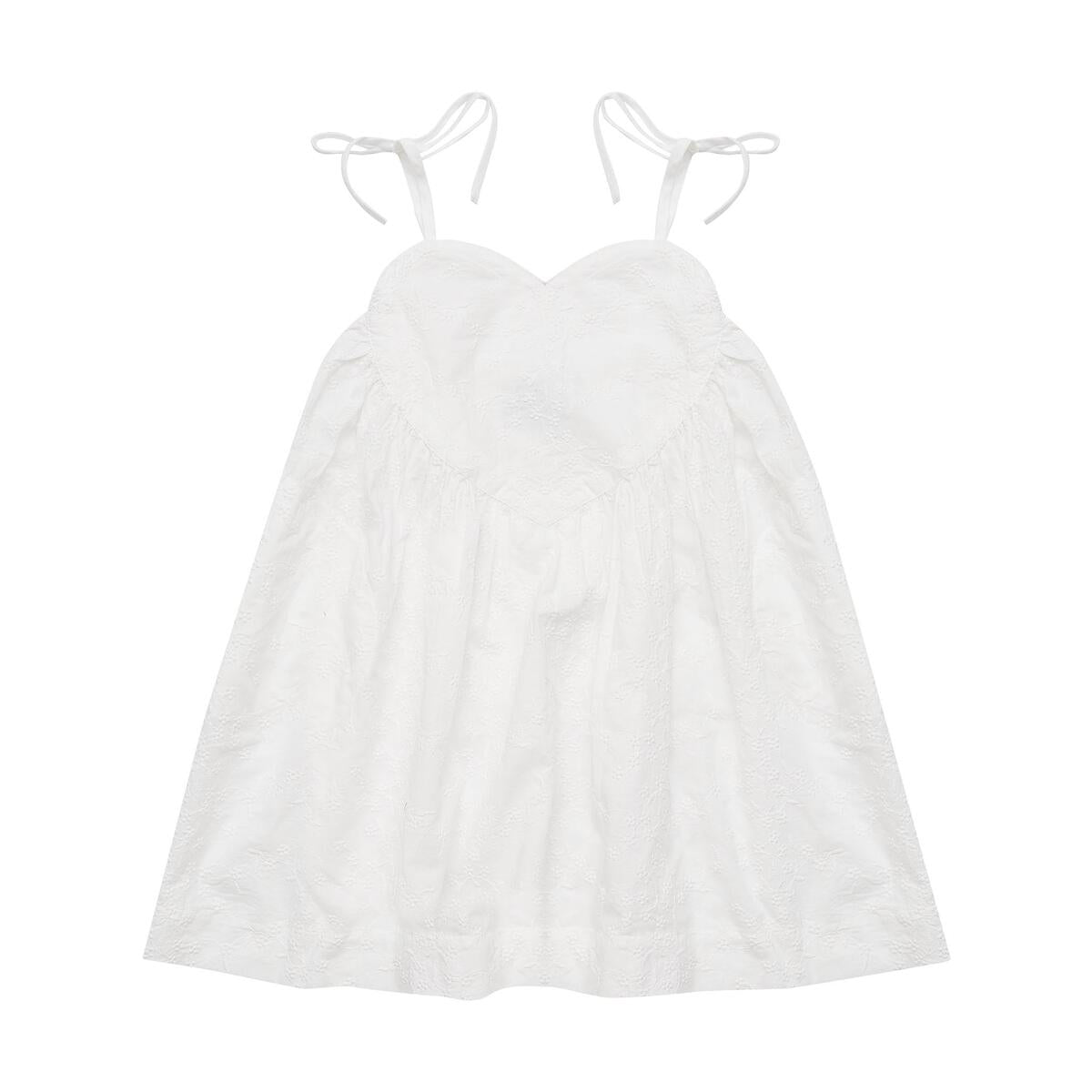 white rose coconut blossom dress