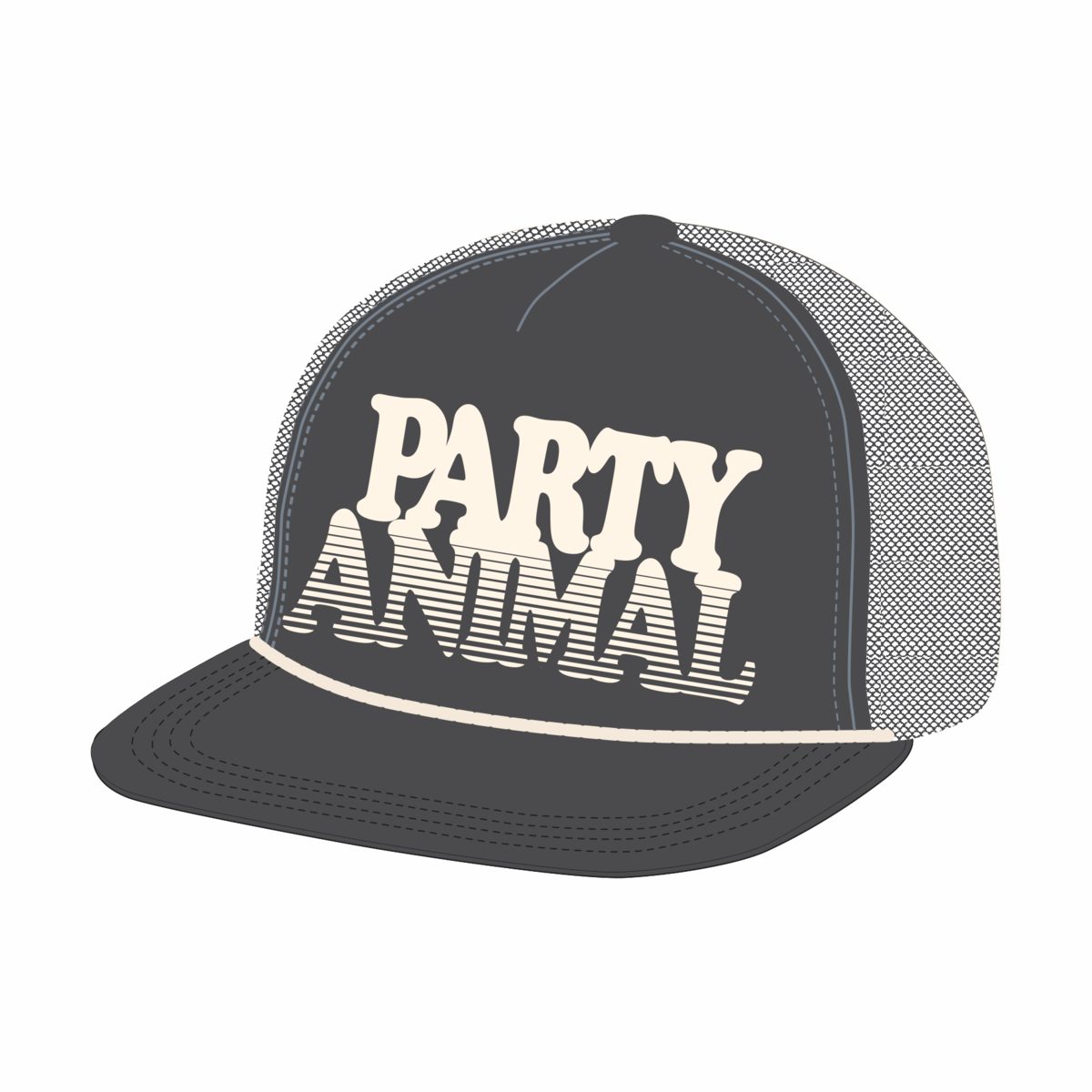 party animal foam trucker hat | black