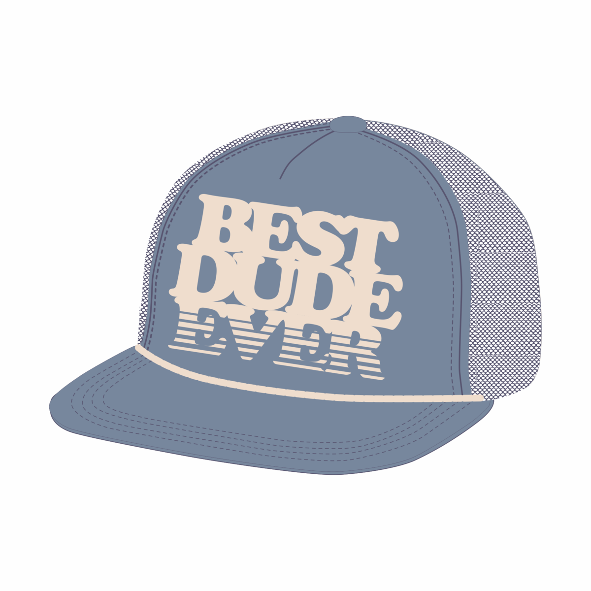 "best dude ever" foam trucker hat | natural / navy