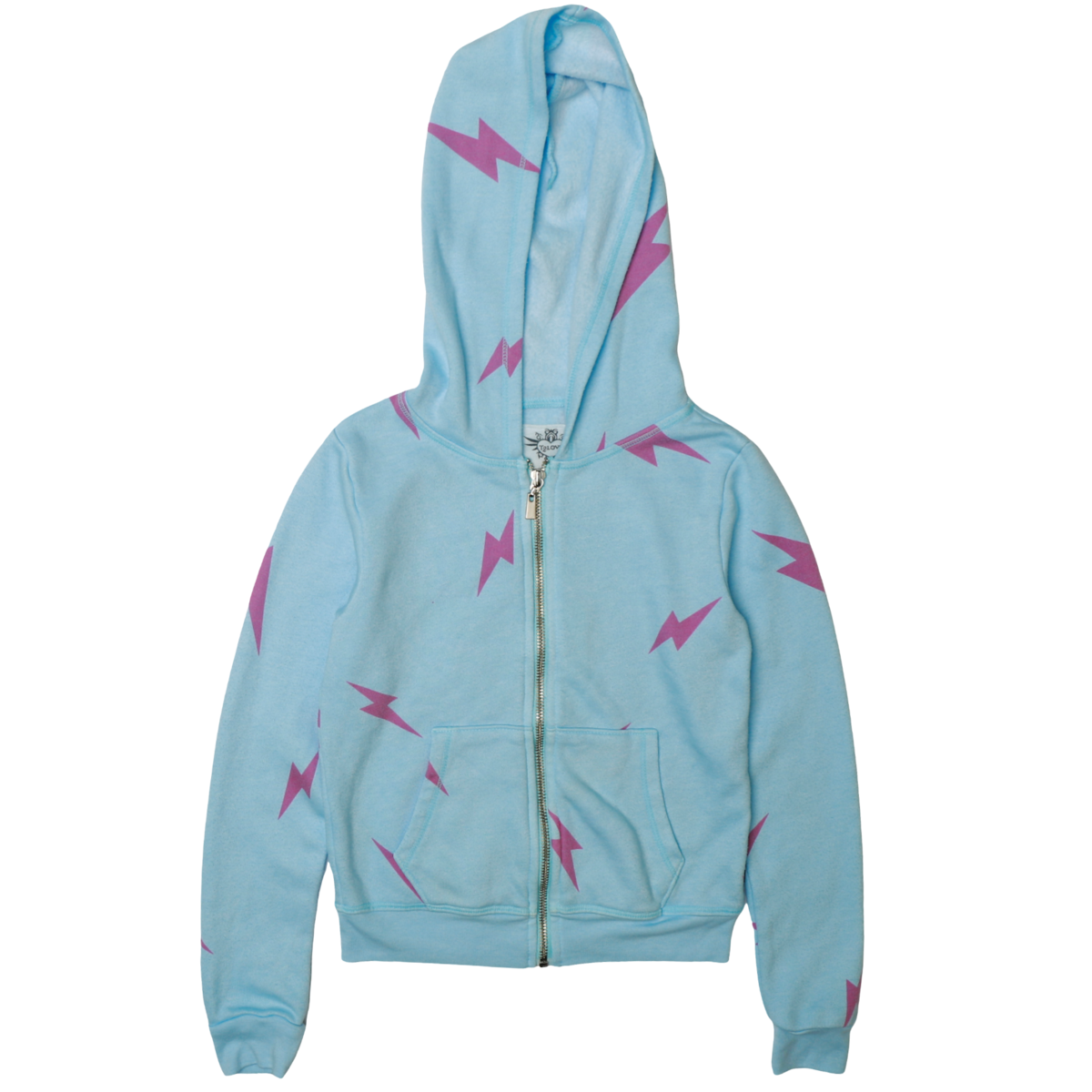 hooded zip bolt jacket | powder blue