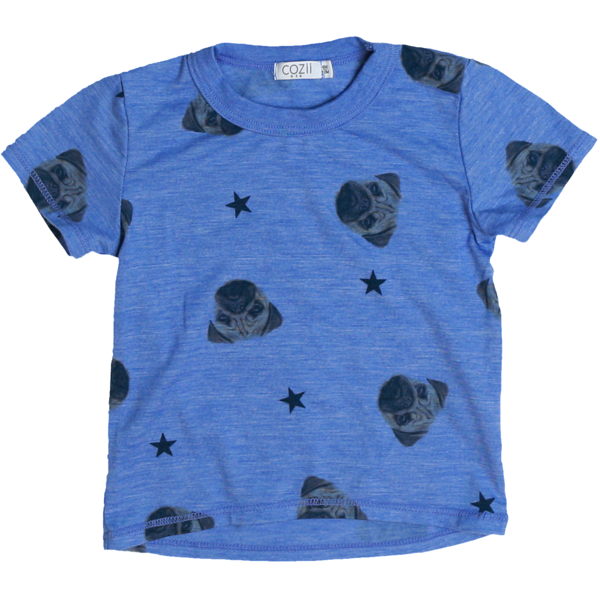 pug print tee | blue