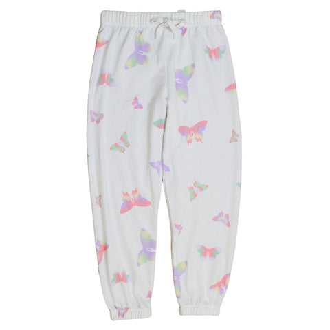 elastic waist jogger | white butterfly