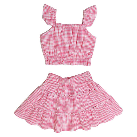 ruffle smocked tank | coral