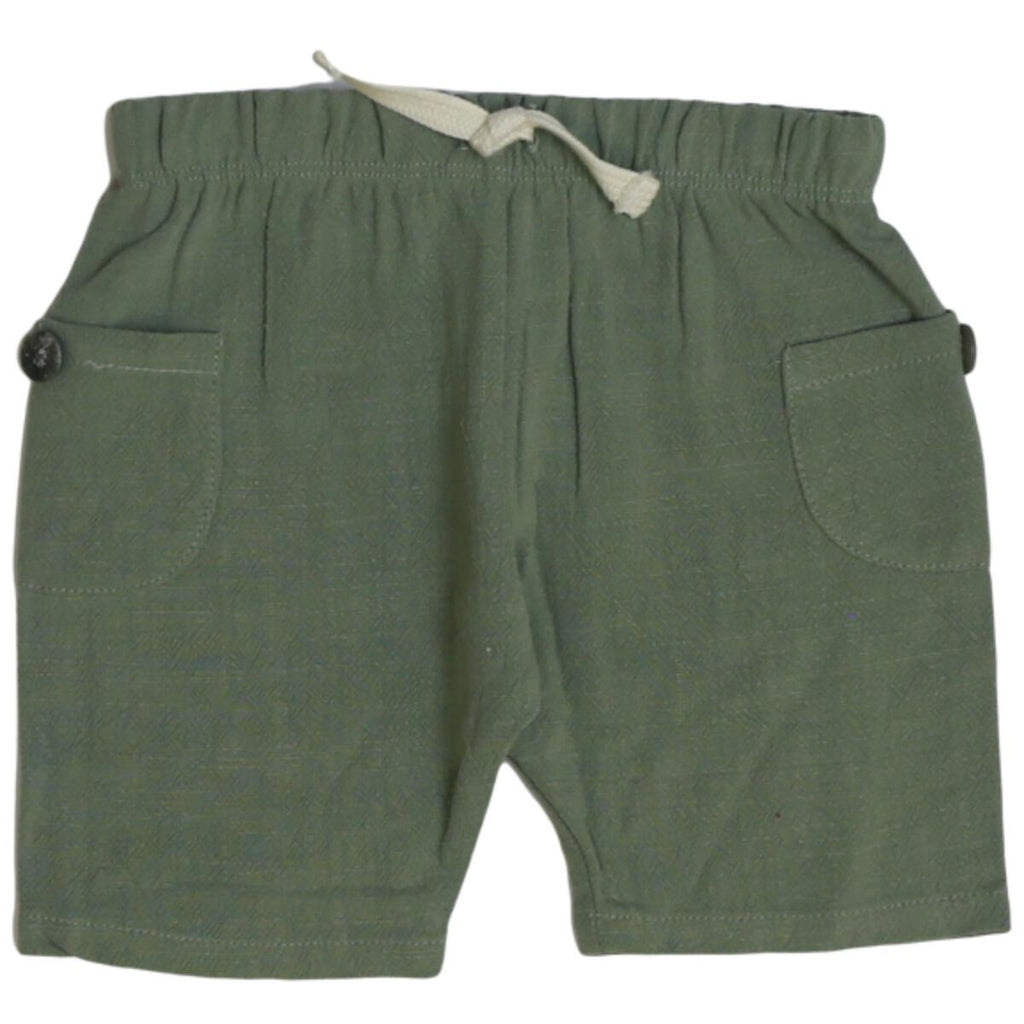 linen shorts | celery