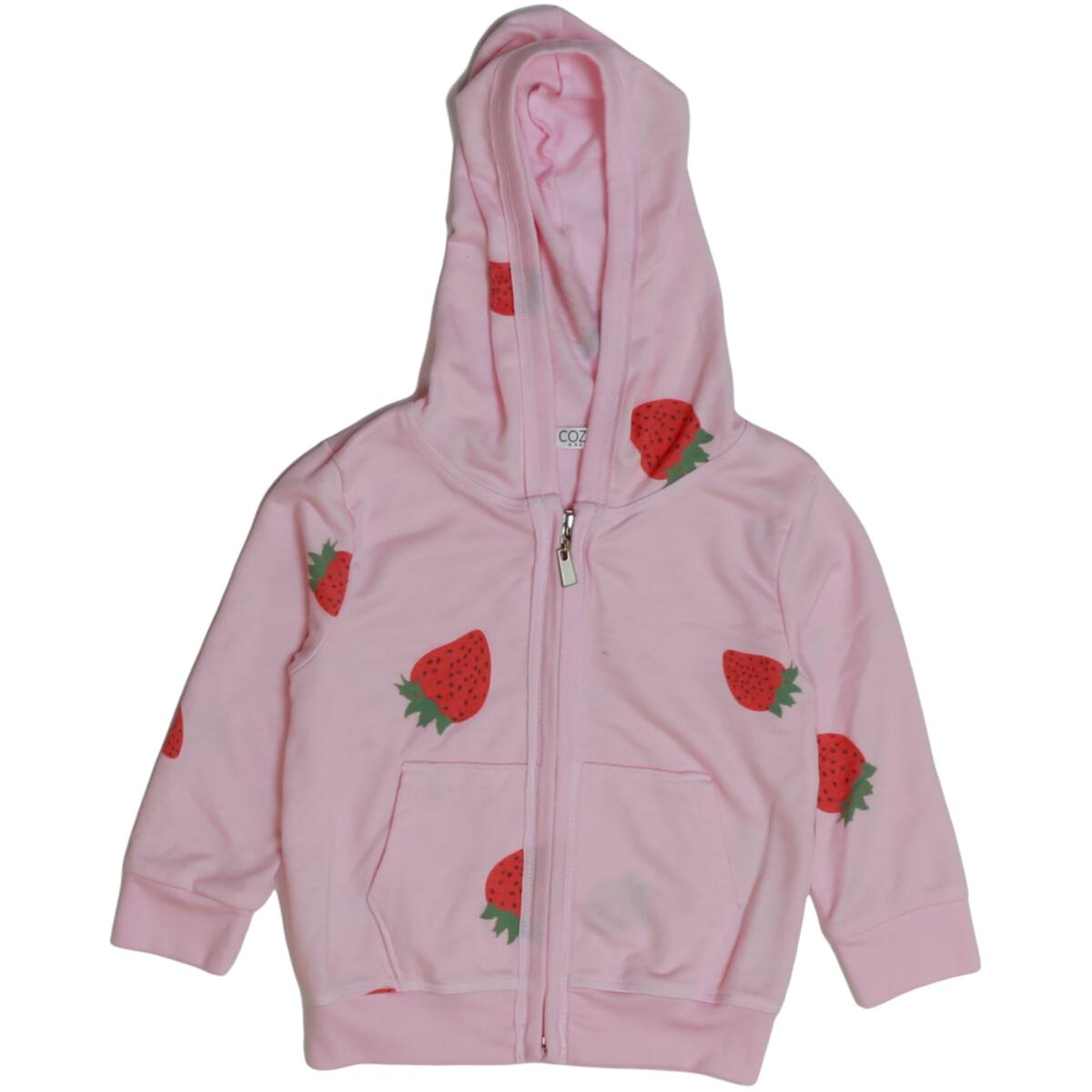 long sleeve hooded zip jacket | strawberry