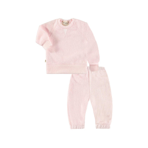 baby sherpa loungewear set | light pink