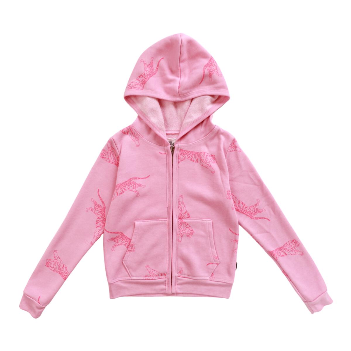 hooded zip tiger jacket | pink