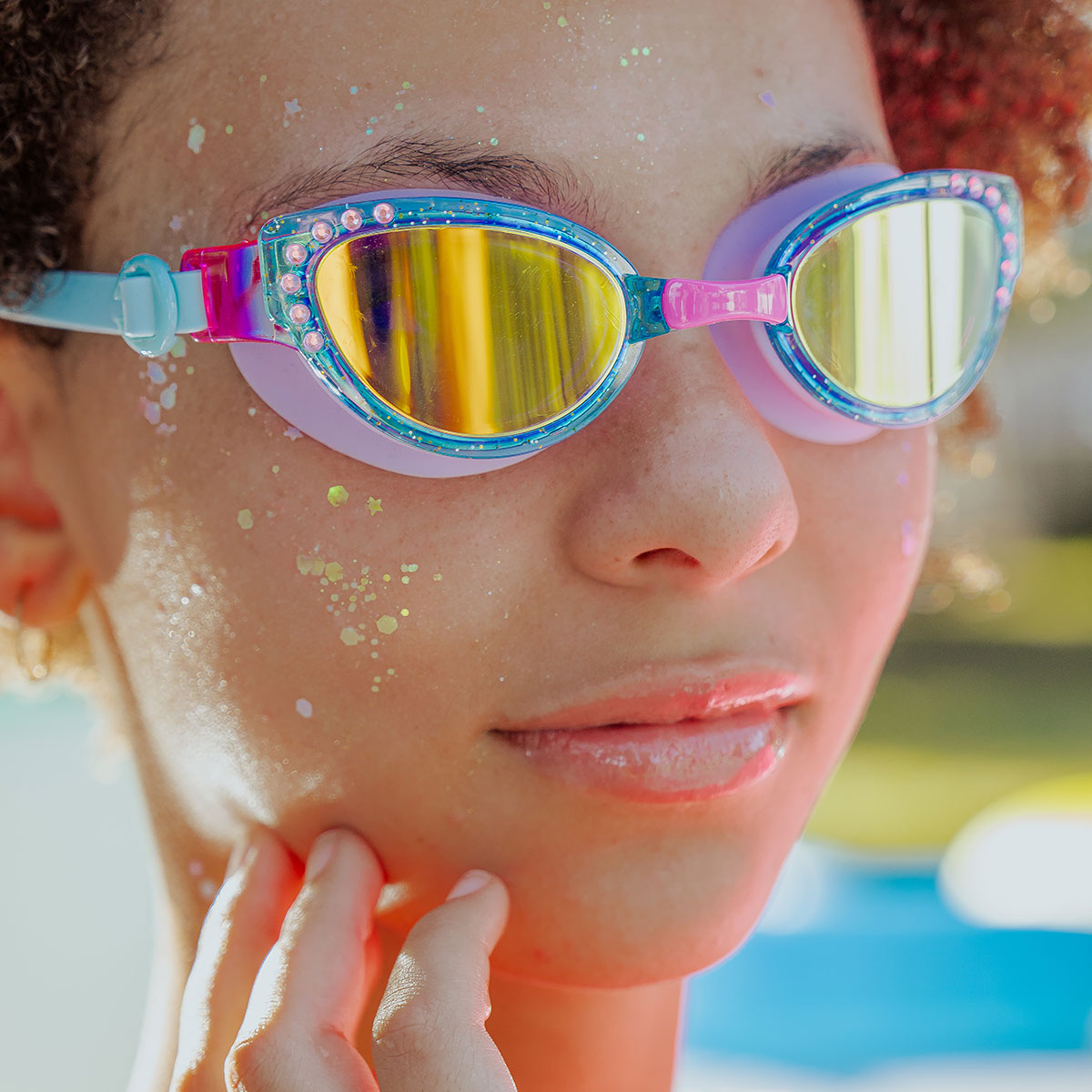 Miss Lux in Sapphire Girl Kids' Swim Goggles