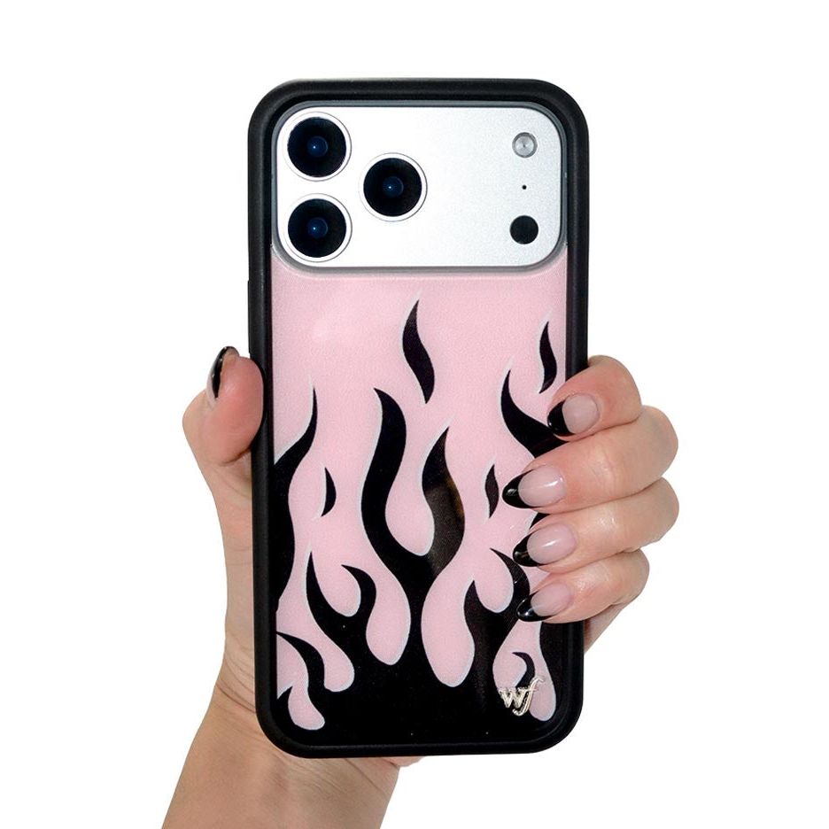 Flames | Pink & Black iPhone Case