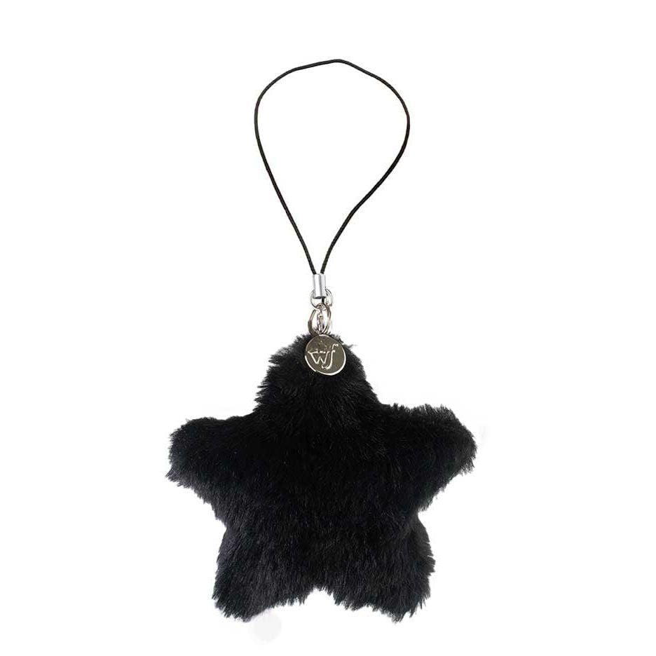 Fluffy Star Charm | Black