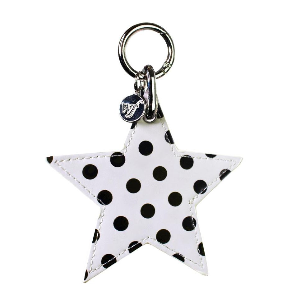 Polka Dot Star Charm | White and Black