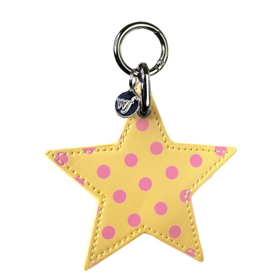 Polka Dot Star Charm | Yellow and Pink