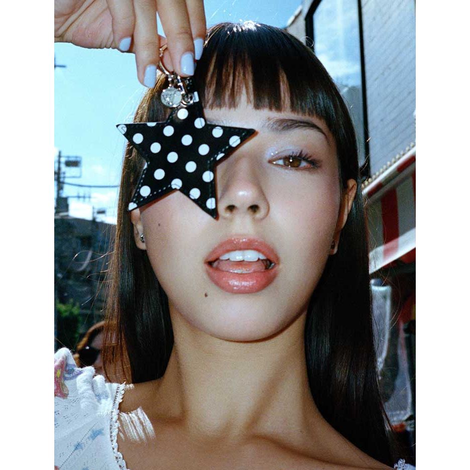 Polka Dot Star Charm | Black and White