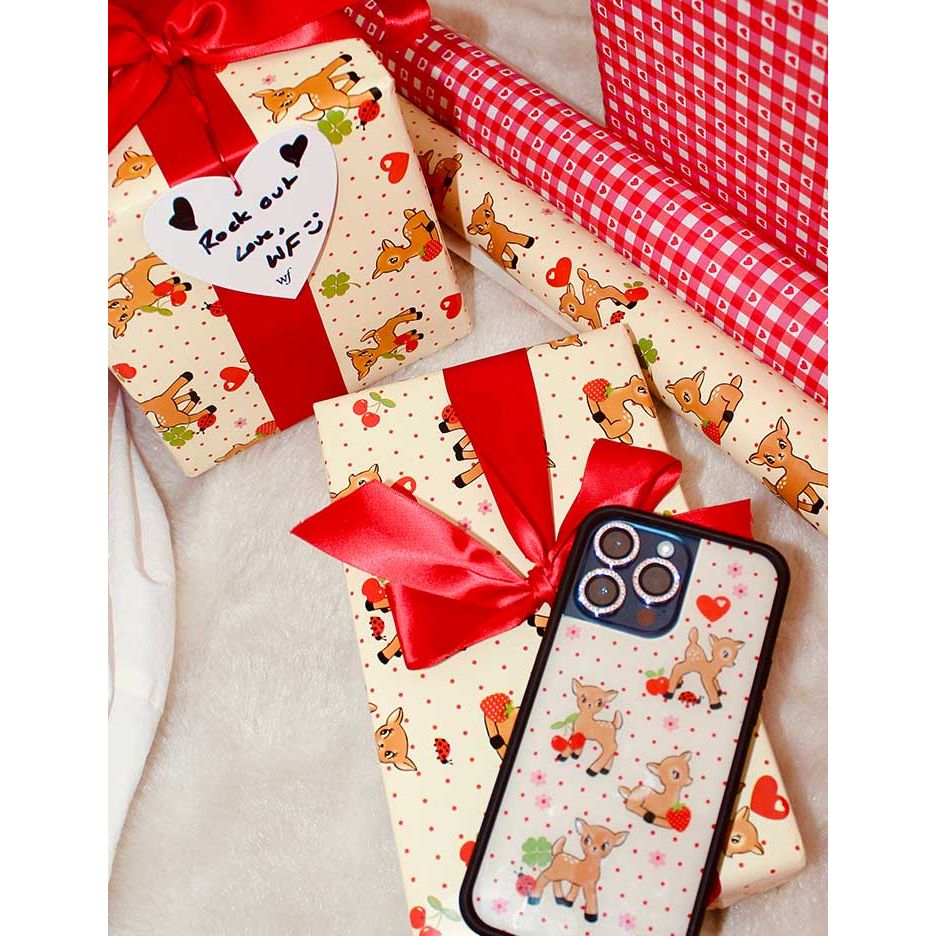 Oh Deer and Red Gingham Hearts Gift Wrap - 2 Pack