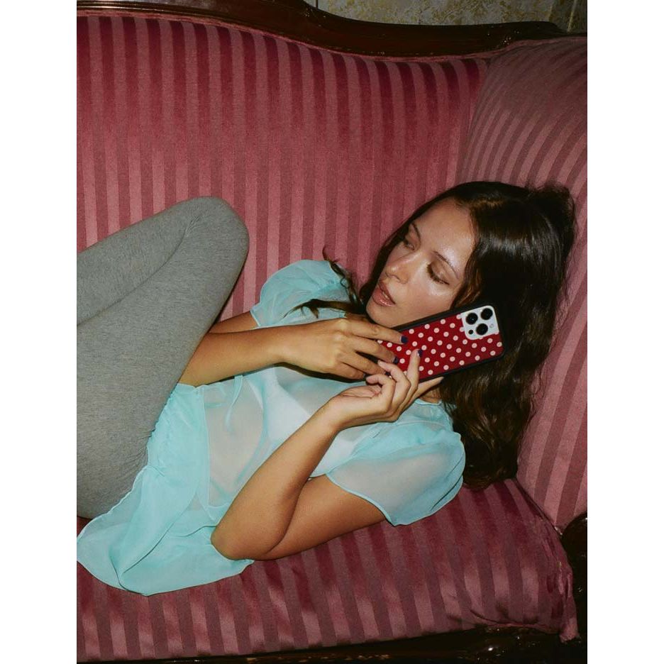 Polka Dot | Burgundy and Cream iPhone Case