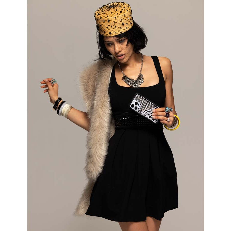Snow Meow Stud iPhone Case