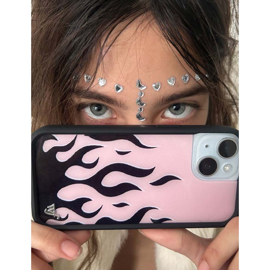 Flames | Pink & Black iPhone Case