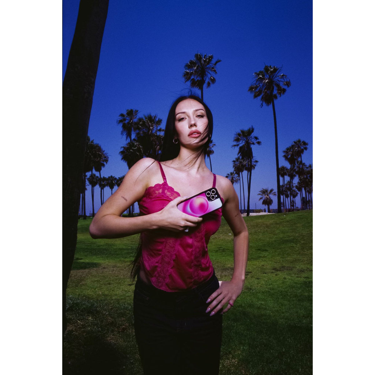 Hot Pink Aura iPhone Case