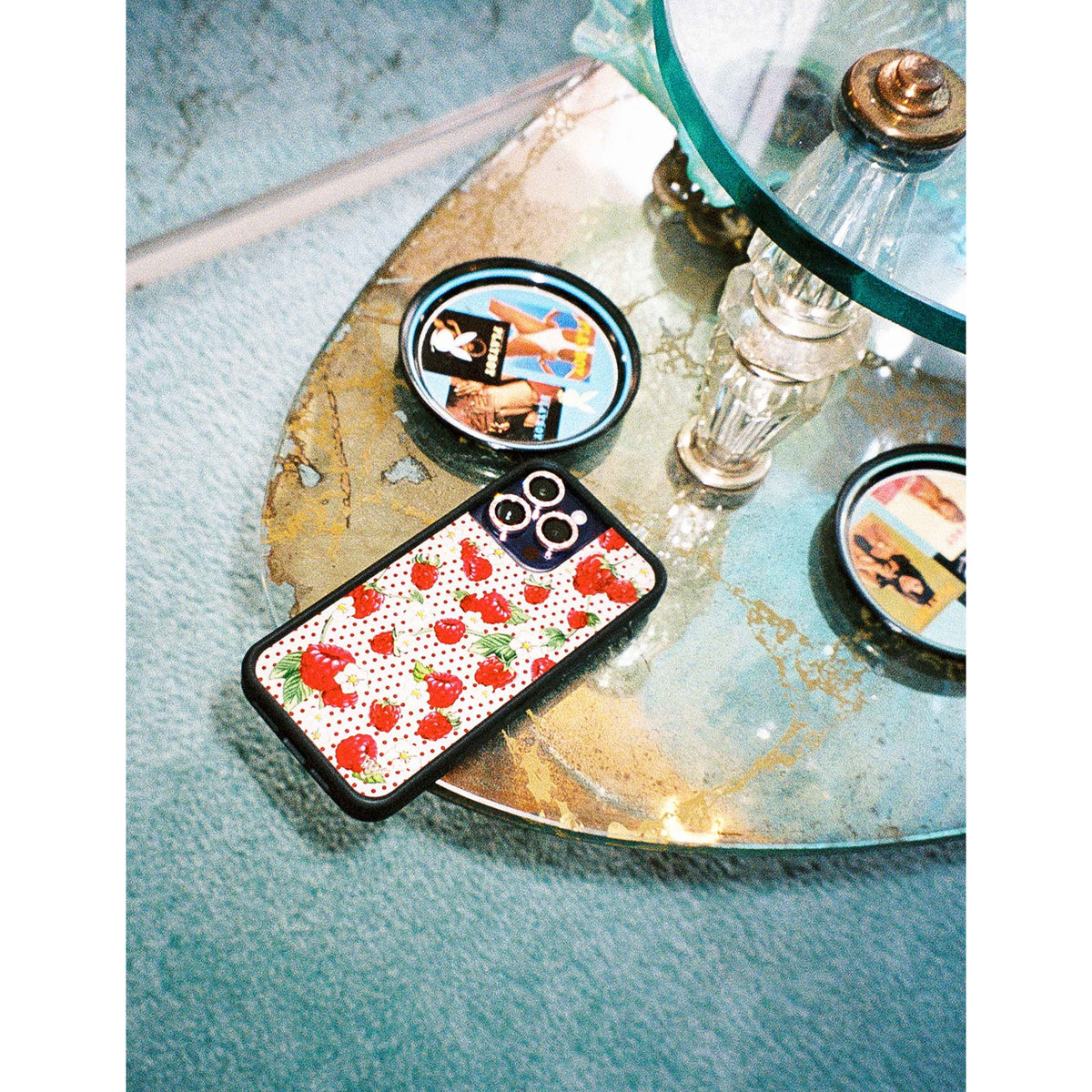 Raspberry Polka Dot iPhone Case