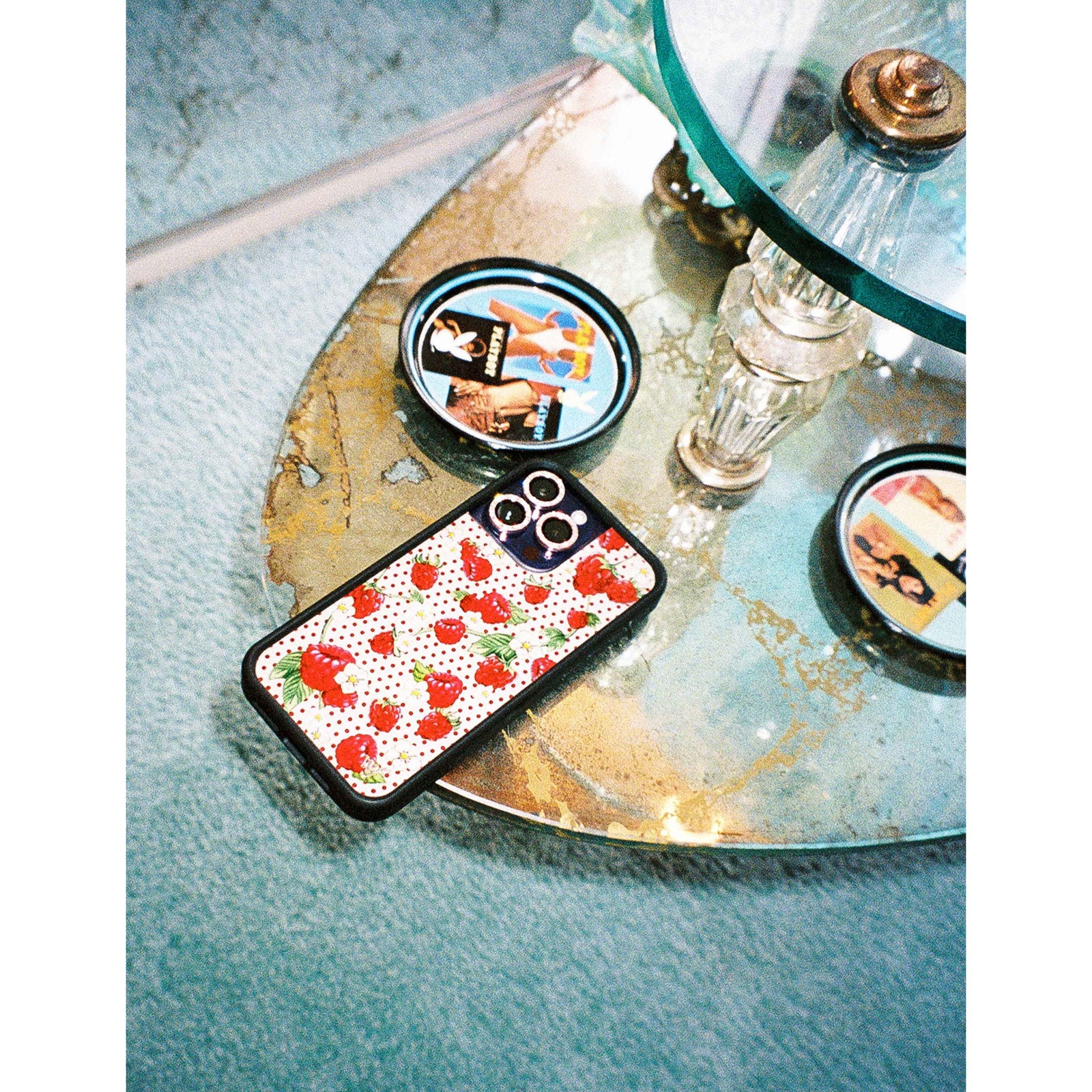 Raspberry Polka Dot iPhone Case